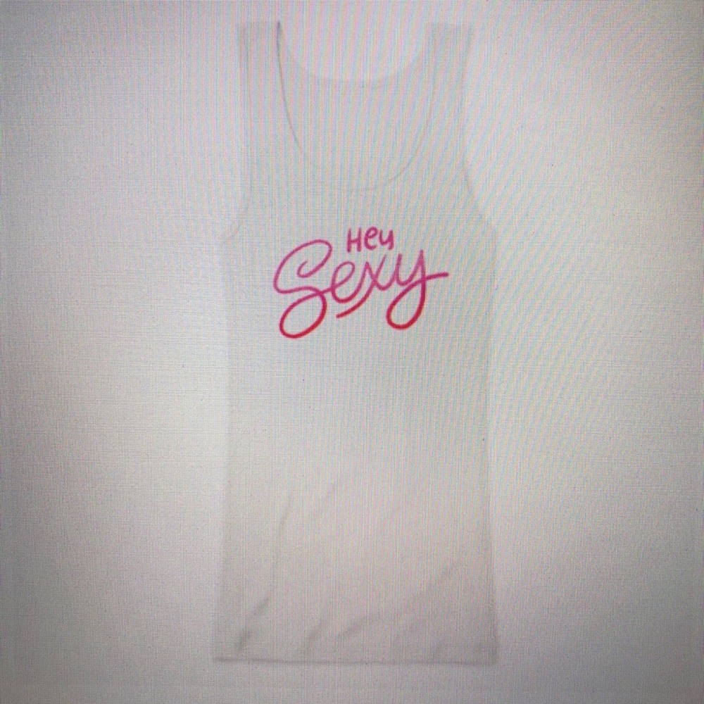 White “Hey Sexy” Graphic design Tank Top